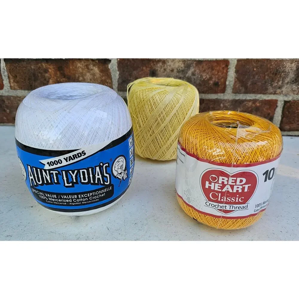 5 Spools CROCHET THREAD Aunt Lydia's Red Hart Cotton Craft Tatting Lace Gift